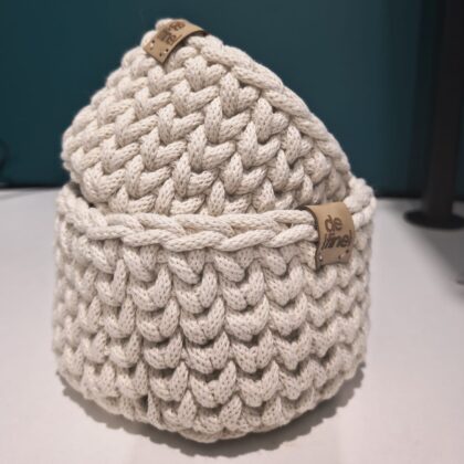 Zestaw 2 koszyków beżowych M,L