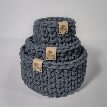 Zestaw 3 koszyków grafit