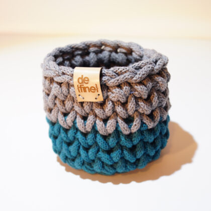 Mały koszyczek szary i szmaragd