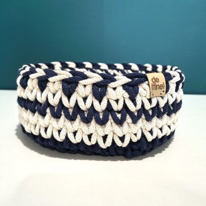 Kosz w paski- beż/krem