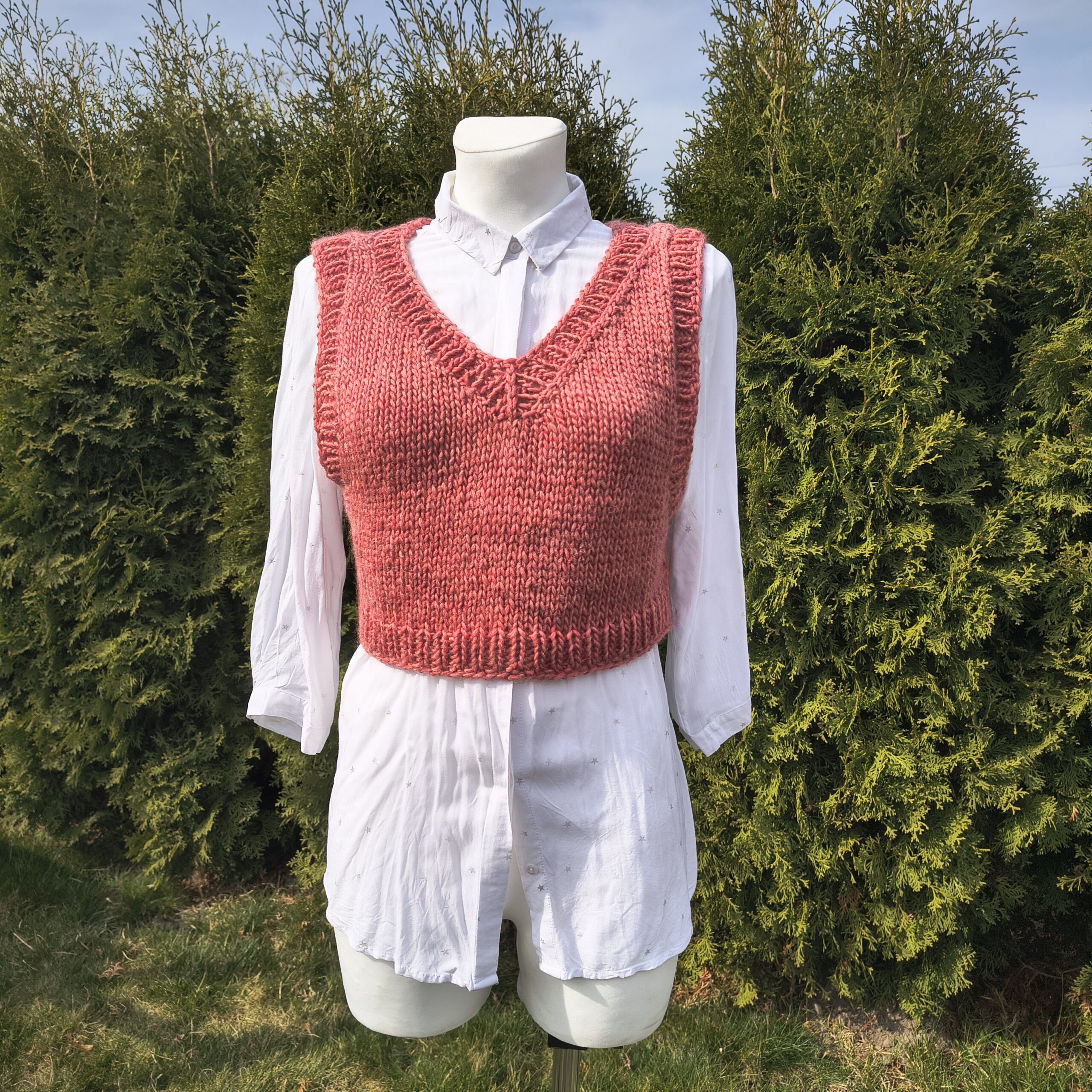 Kamizelka krótka - łososiowa