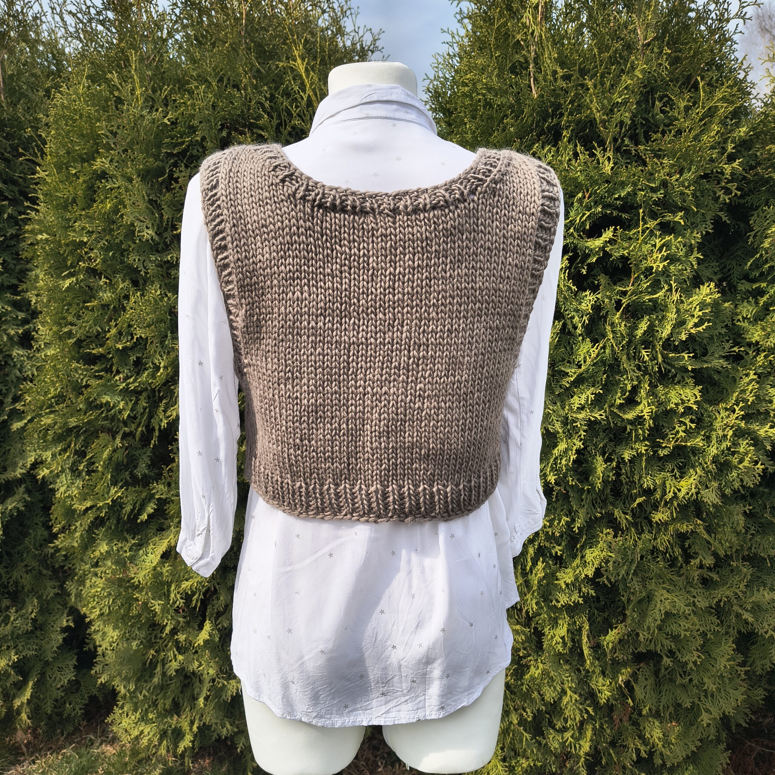 Kamizelka krótka - szara - Image 3