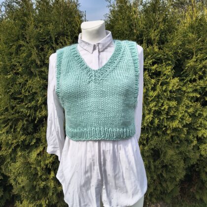 Kamizelka krótka - błękitna