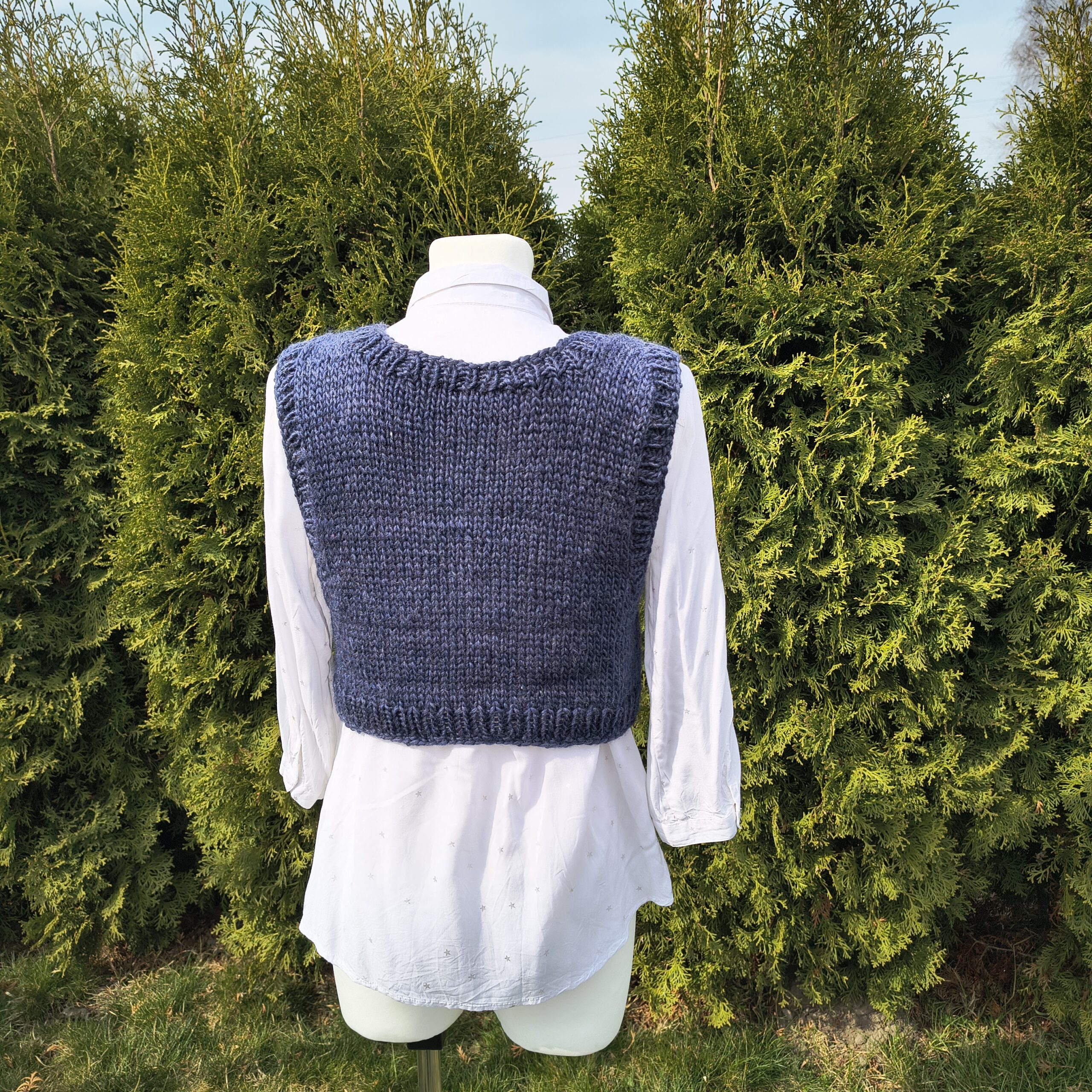 Kamizelka krótka - granatowa - Image 3