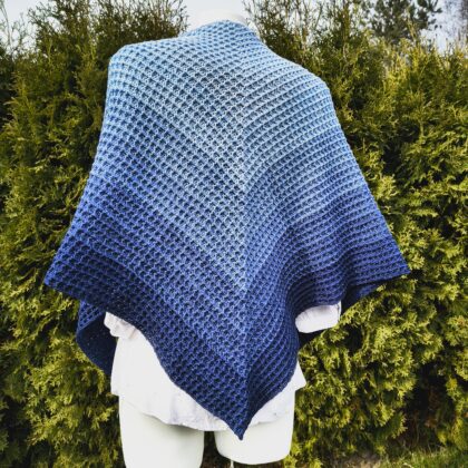 Chusta -niebieskie gofry